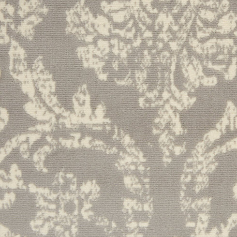 2' X 4' Gray Damask Power Loom Area Rug